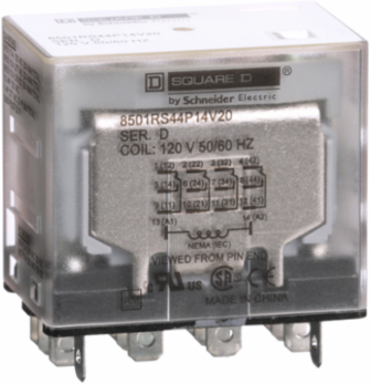Miniature Relay, 1 HP at 277 VAC, 15A Res at 120 VAC, 4PDT