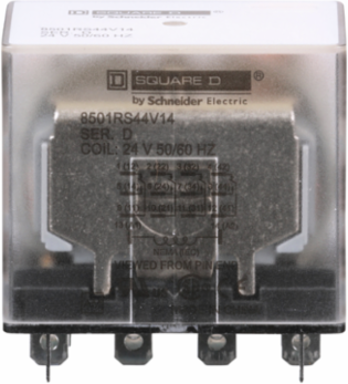 Miniature Plug-in Relay 1 HP 277 VAC, 15A Resistive, 24 VAC Coil, 4PDT