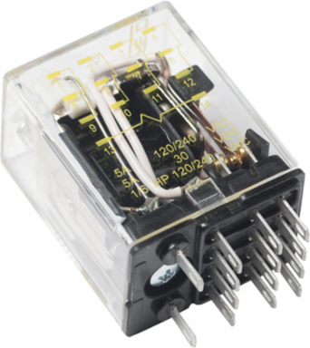 Miniature Plug-in Relay 0.5 HP 277 VAC 4PDT 24 VDC Coil