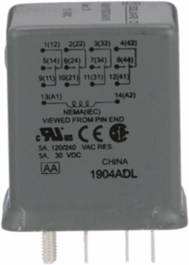 Miniature Relay 4PDT, 5A Resistive at 240 VAC, 12 VDC Coil