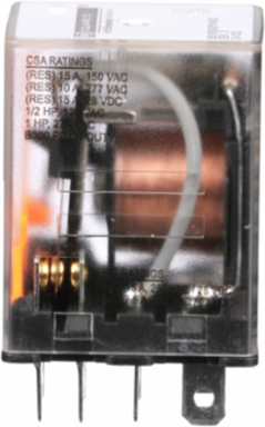 Miniature Relay DPDT, 24V DC, 15A at 120V AC, Green LED