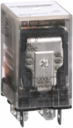 Miniature Relay DPDT, 24V DC, 15A at 120V AC, Green LED