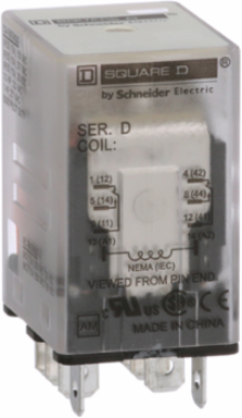 Miniature Relay, DPDT, 15A at 120V AC, 1HP at 277V AC, 24V DC