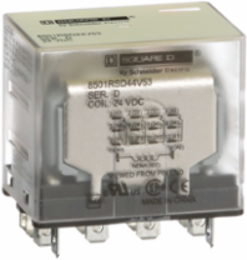 Miniature Relay, 1HP at 277VAC, 15A Resistive, 4PDT Contacts