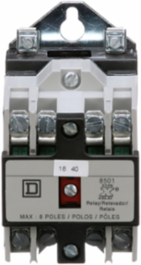 NEMA Control Relay, 10A at 600 VAC, 2 NO Contacts, 24 VDC Coil
