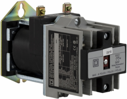 NEMA Control Relay, 10A at 600 VAC, 2 NO Contacts, 24 VDC Coil
