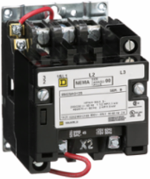 NEMA Size 00 Non-Reversing Contactor 9A 3HP 120VAC Open