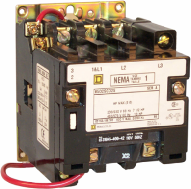 NEMA Size 1 Non-Reversing Contactor, 27A, 3HP at 230VAC