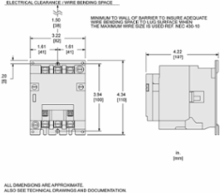NEMA Size 1 Non-reversing Contactor, 27A, 10HP, 3 Pole, 120VAC