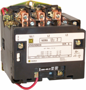NEMA Size 2 Contactor, 45A, 25HP at 575VAC, 3 Phase, 208VAC Coil
