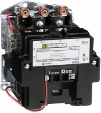 NEMA Contactor Size 3, 90A, 50HP 575VAC, 3 Pole, Open