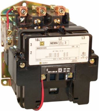 NEMA Size 3 Non-Reversing Contactor, 90A, 50HP, 480VAC Coil