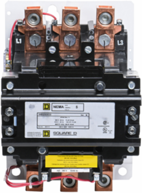 NEMA Size 5 Non-Reversing Contactor, 270A, 200HP, 3 Phase, 480VAC