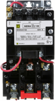 NEMA Size 00 Motor Starter, 9A, 2HP, 24V AC, 3 Phase