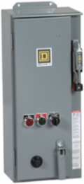 NEMA combination starter, Type S, 30A fusible disconnect, Size 1, 27A, Motor Logic SSOLR, 120VAC coil, NEMA 3R/12 [TAA]
