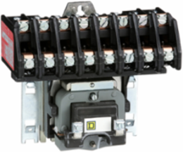 Contactor, Type L, multipole lighting, electrically held, 30A, 8 pole, 600 V, 110/120 VAC 50/60 Hz coil, open style [TAA]