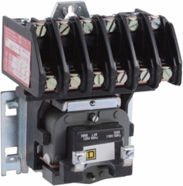 Contactor, Type L, multipole lighting, electrically held, 30A, 6 pole, 600 V, 347 VAC 60 Hz coil, open style [TAA]