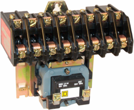 Elect. Held Lighting Contactor 8 Pole 30A 600V 277VAC