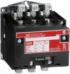 Lighting Contactor 60A 3 Pole 110/120V AC Coil Open Style