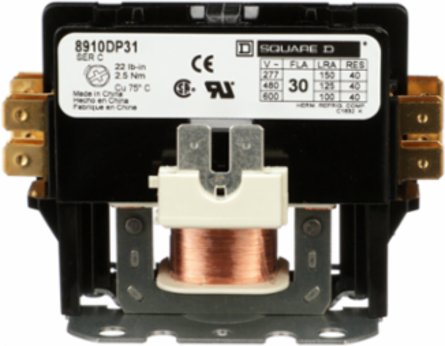 Definite Purpose Contactor 30A 1 Pole 110/120VAC 50/60Hz
