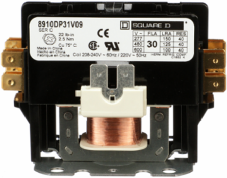 Definite Purpose Contactor, 30A, 1 Pole, 208/240V AC, UL/CSA Certified