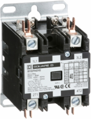Contactor, Definite Purpose, 25A, 2 pole, 5HP at 230VAC, 1 phase, 110/120VAC 50/60Hz coil, open