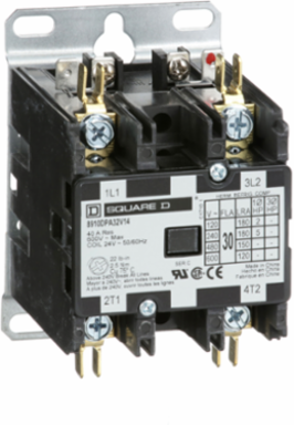 Definite Purpose Contactor 30A 2-Pole 5HP 230VAC 24VAC Coil