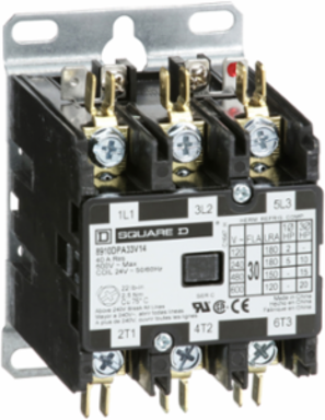 Definite Purpose Contactor, 30A, 3 Pole, 20HP at 575VAC, 24VAC Coil