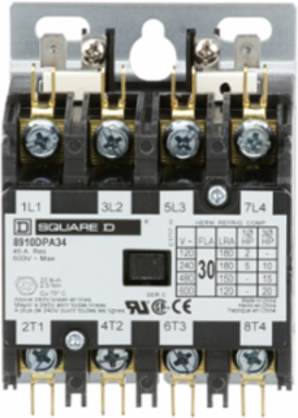 Definite Purpose Contactor 30A 4 Pole 20HP 575VAC 3 Phase