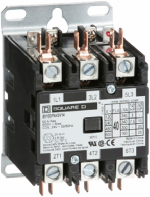 Definite Purpose Contactor 40A 3-Pole 25HP 575VAC 24V AC Coil