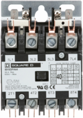 Definite Purpose Contactor 40A 4 Pole 25HP 575VAC 3 Phase