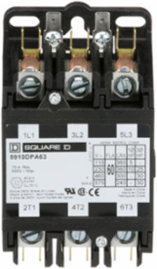Definite Purpose Contactor 60A 3 Pole 30HP at 575VAC