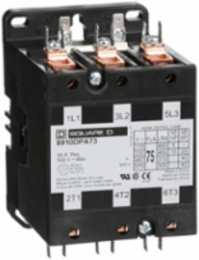 Contactor, Definite Purpose, 75A, 3 pole, 40HP at 575VAC, 3 phase, 110/120VAC 50/60Hz coil, open