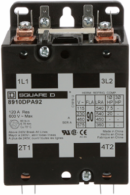 Definite Purpose Contactor 90A 2 Pole 20HP at 230VAC 1 Phase