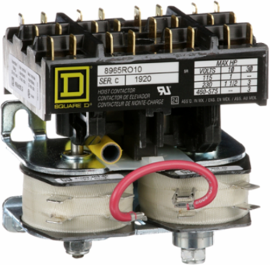 Reversing Hoist Contactor, 3 Pole, 3 HP at 480VAC, 24VAC Coil