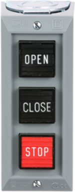 Harmony 9001B Control Station with 3 Push Buttons, 5A, 600V AC, NEMA 1
