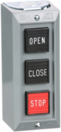 Harmony 9001B Control Station with 3 Push Buttons, 5A, 600V AC, NEMA 1