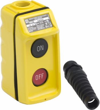 Harmony Pendant Station, Yellow, Mechanical Interlock, 5A, 600V AC