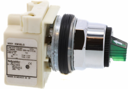 Harmony 9001K Illuminated Selector Switch, 30mm, Green LED, 120V