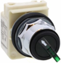 Harmony 9001K Illuminated Selector Switch, 30mm, Green LED, 120V
