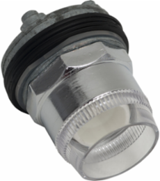 Illuminated Push Button Head, 30mm, Spring Return, Metal Flush