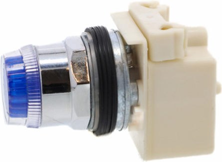Harmony 9001K Blue Illuminated Push Button, 30mm, Spring Return, 24-28V