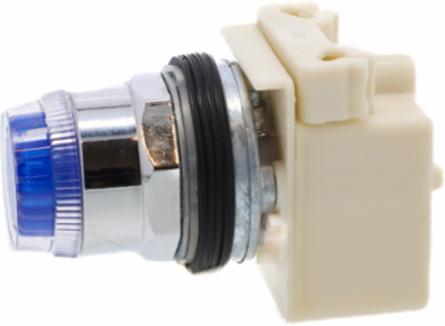 Harmony 9001K Blue Illuminated Push Button, 30mm, Spring Return, 24-28V