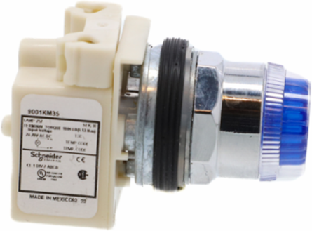 Harmony 9001K Blue Illuminated Push Button, 30mm, Spring Return, 24-28V