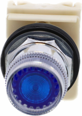 Harmony 9001K Blue Illuminated Push Button, 30mm, Spring Return, 24-28V