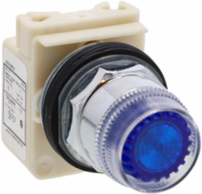 Harmony 9001K Blue Illuminated Push Button, 30mm, Spring Return, 24-28V