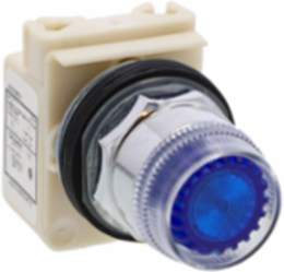 Harmony 9001K Blue Illuminated Push Button, 30mm, Spring Return, 24-28V