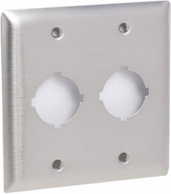 Drilled Front Plate for Flush Mounting, Stainless Steel, 102 x 102mm