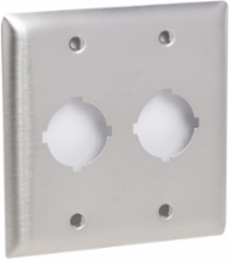 Drilled Front Plate for Flush Mounting, Stainless Steel, 102 x 102mm