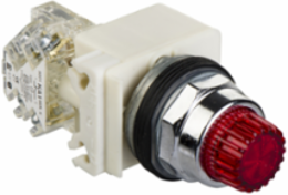 Illuminated Push-Button, 30 mm, Spring Return, LED Red, 120V